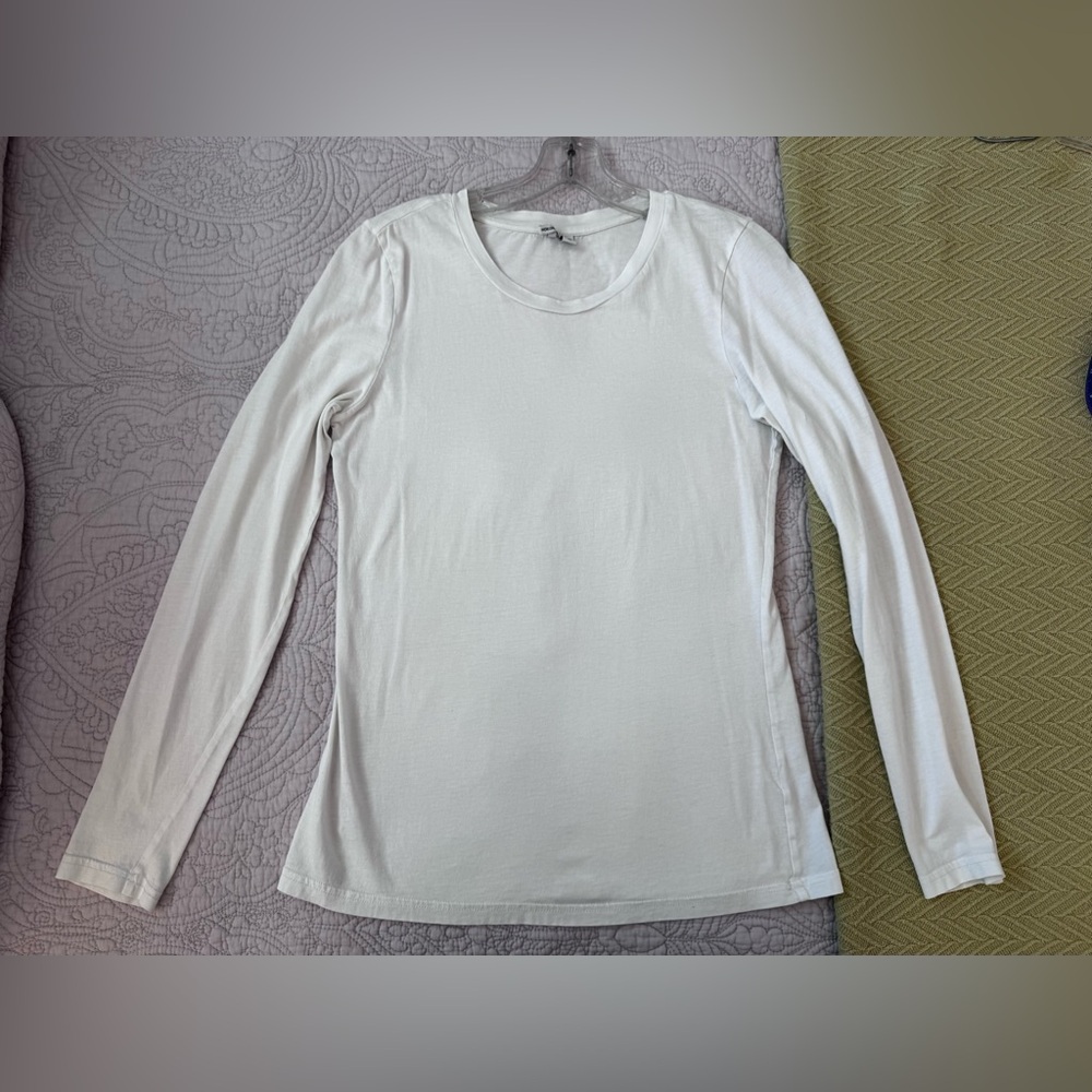 Nordstrom white long sleeve tee t-shirt size Medium